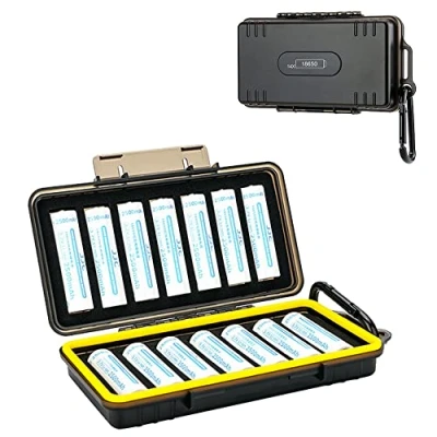Afbeelding van KIWIFOTOS 18650 waterdichte batterijbehuizing voor 14 x batterijen en alle van vergelijkbare grootte, draagtas