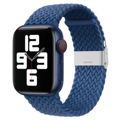 Afbeelding van Apple Watch Braided nylon bandje Blauw Geschikt voor 38mm / 40mm 41mm