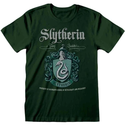 Afbeelding van Henry Tiger Harry Potter Slytherin Crest Tshirt print, Heren, Maat: XL, Bottle green