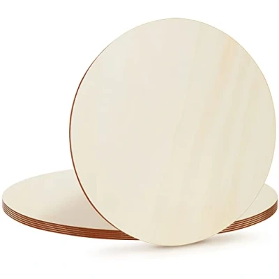 Afbeelding van Belle Vous 6 ruwe houten schijven 45 cm schijf met 2,4 mm dikte natuurlijk rond voor handwerk, onderzetters en woondecoraties