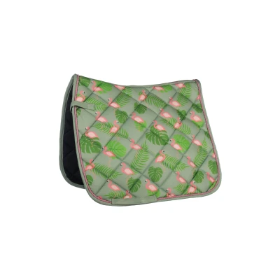 Image de HKM Tapis de Selle Naples Dressage Vert/Rose Full