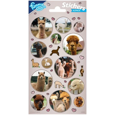 Afbeelding van Funny Products Stickers Alpaca 20 X 10 Cm Papier Beige 13 Stuks