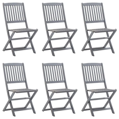 Afbeelding van Tuinstoelen 6 st inklapbaar massief acaciahout