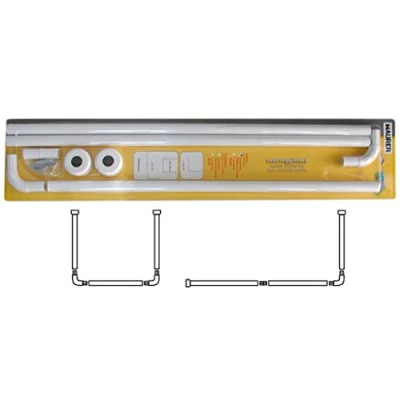 Afbeelding van Maurer 4042202 Universele douchegordijnstang, aluminium, wit, 80 x 80/80 170 cm