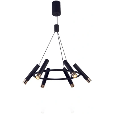 Afbeelding van Hanglamp Elegance 6 lamps zwart