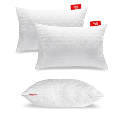 Afbeelding van Softimi Set van 2 hoogwaardige gewatteerde kussens 50 x 60 cm, hypoallergeen, anti huisstofmijt, geurvrij, direct bruikbaar, met hardheidsinstelling (2 stuks stuks, cm)