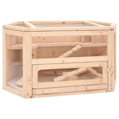 Afbeelding van vidaXL Hamsterkooi 80x40x43 cm massief vurenhout