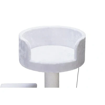 Afbeelding van Beeztees Krabmeubel Serpa Figo Krabpaal Wit 50x50x92 cm