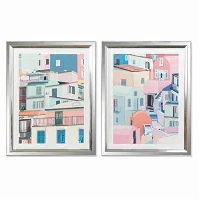 Afbeelding van Schilderij DKD Home Decor 69 x 3 89 cm Huizen Stads (2 Stuks)