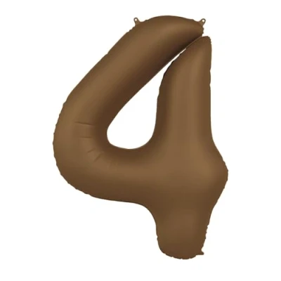 Afbeelding van Folat Folieballon Cijfer 4 Chocolate Brown 86 cm