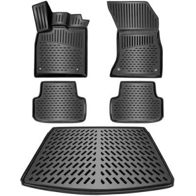 Afbeelding van ELMASLINE Set van 3D rubberen matten en kofferbakmat voor Audi A6 III (C7) stationwagen (voor) 2011 2018