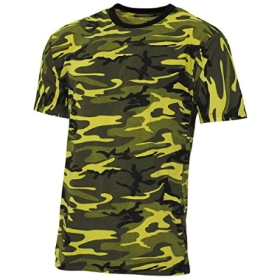 Afbeelding van MFH US T shirt &quot;Streetstyle&quot; Geel camo 145 g/m² MAAT XL