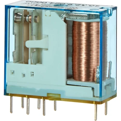 Afbeelding van miniatuur relais voor printplaat 24 volt dc 2 contacten 8 amp