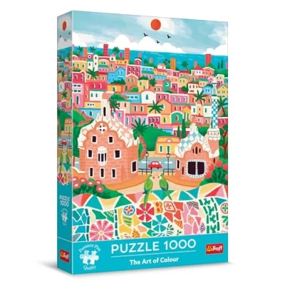 Afbeelding van Trefl Premium Plus Quality Puzzel The Art of Colour: Barcelona, Spanje 1000 stukjes, serie vol kleuren, perfect op elkaar afgestemde stukken, voor volwassenen en kinderen vanaf 12 jaar