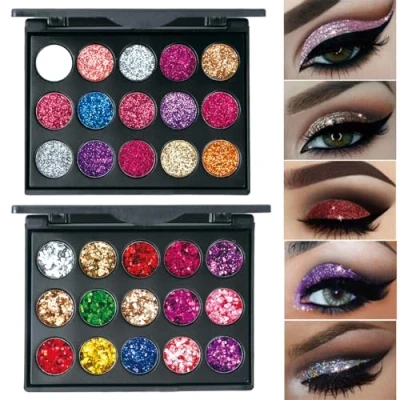 Afbeelding van Nivofu Set van 2 oogschaduwpaletten, 30 kleuren, oogschaduwpalet, glitter, intense kleur, sterk gepigmenteerd oogpalet
