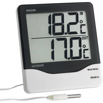 Afbeelding van TFA Dostmann Kabelgebonden thermometer Zwart wit
