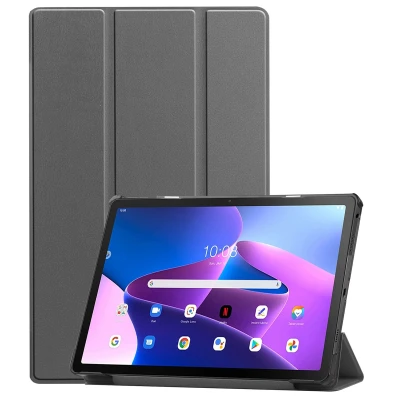 Afbeelding van iMoshion Tablet Hoes Geschikt voor Lenovo Tab M10 Plus (3rd gen) Trifold Bookcase Grijs