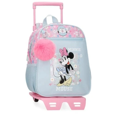 Afbeelding van Joumma Disney Minnie Happy schoolrugzak met trolley, blauw, 23 x 28 10 cm, polyester, 6,44 l, Talla única, trolley