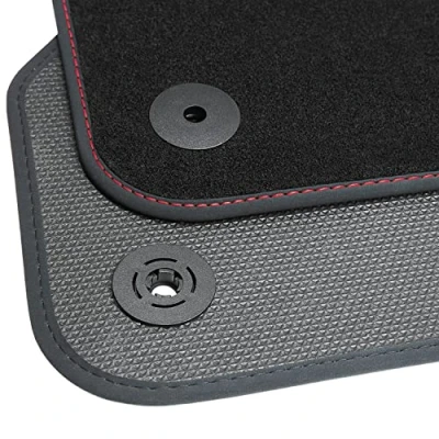 Afbeelding van teileplus24 BGF455 R1N FBA vloermatten voor alle seizoenen Seat Ateca 2016, waterdicht, naad: rood