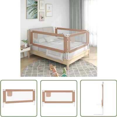 Afbeelding van vidaXL Bedhekje peuter 190x25 cm stof taupe