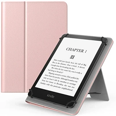 Afbeelding van MoKo Universele hoes compatibel met 6 inch 6,8 7 Fire Tablet/Kobo/Voyaga/Sony/Kindle E Reader tablet, lichtgewicht beschermhoes van PU leer, ultradun geïntegreerde standaard en polsband,