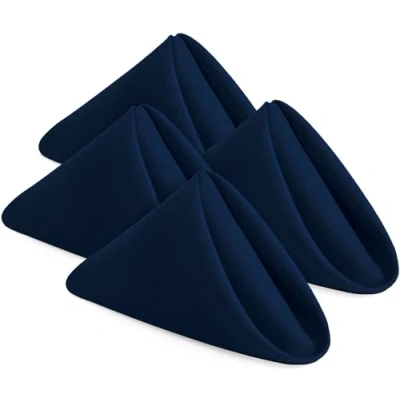 Afbeelding van KICHLY Stoffen servetten, 24 stuks, herbruikbaar, zacht en comfortabel, ideaal voor evenementen, polyester (blauw, 43 x 43)