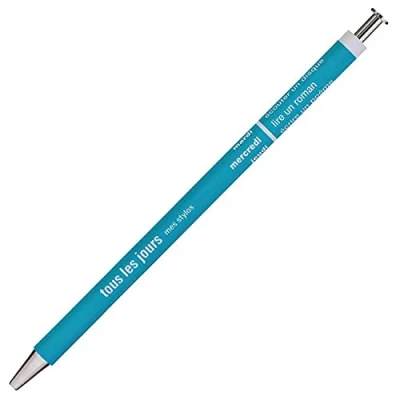 Afbeelding van MARK&#039;S Days Tous Les DAY BP4 TQ balpen van hout en metaal, turquoise, punt 0,5 mm