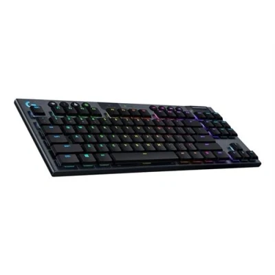 Image de Logitech G915 TKL Tenkeyless LIGHTSPEED Clavier de jeu mécanique RVB sans fil backlit USB, Bluetooth, 2.4 GHz Nordique commutateur : GL Tactile carbone