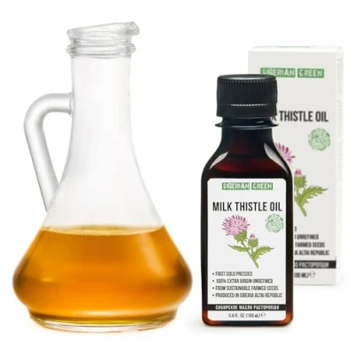 Afbeelding van Siberische distelolie 100% natuurlijke, extra onbehandelde koudgeperste 100 ml/100,5 ml, niet geraffineerd, zonder GMO, exclusieve silymarine