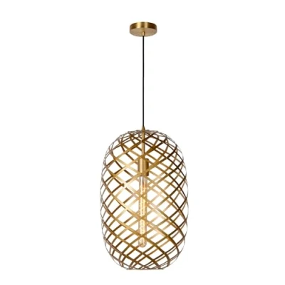 Afbeelding van Lucide WOLFRAM Hanglamp 1xE27 Mat Goud Messing