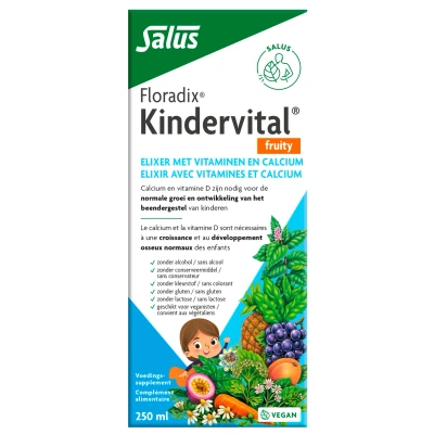 Afbeelding van Floradix Kindervital fruity Voor groei en ontwikkeling van botten bij kinderen