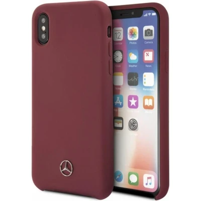 Afbeelding van Mercedes Benz Silicone Case Apple iPhone X/XS (5.8&quot;) Rood