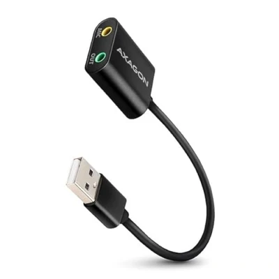 Afbeelding van Axagon ADA 12 USB 2.0, Stereo Audio Mini Adapter, 15 cm kabellengte (USB), Geluidskaart, Zwart