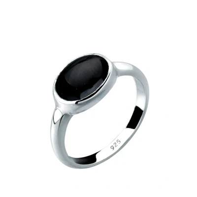 Afbeelding van Elli Basic Black Ring, Dames, Maat: 54, Schwarz