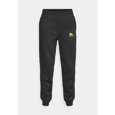 Afbeelding van Puma Sweatpants Trainingsbroek Black/metallic goldcoloured, Dames, Maat: Small, gold/coloured