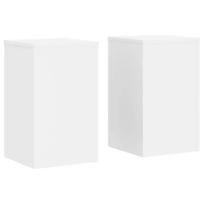Afbeelding van Plantenstandaards 2 st 30x30x50 cm bewerkt hout wit