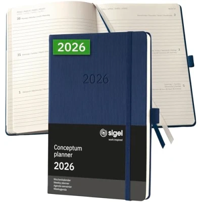 Afbeelding van SIGEL C2662 Weekalender Conceptum 2026, ca. A5, donkerblauw