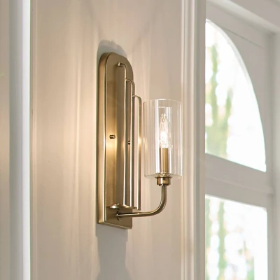 Afbeelding van Kichler LED Wandlamp Kimrose 1X E14 Max 40W Brushed Natural Brass
