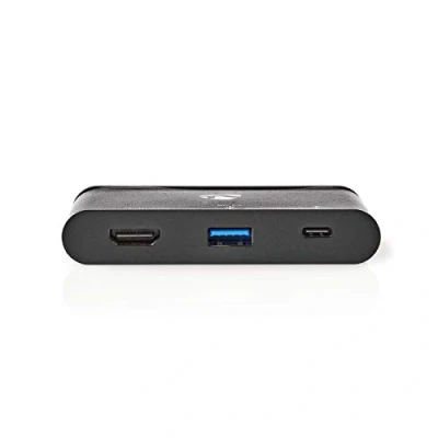 Image de Nedis TCARF240BK Concentrateur (hub) 1 x HDMI + SuperSpeed USB C (alimentation électrique) de bureau