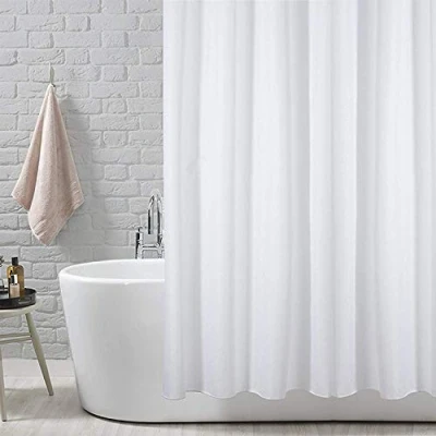 Afbeelding van Douchegordijn, massief wit, 180 x cm 100% polyester