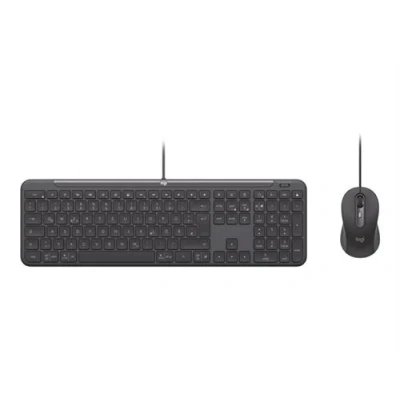 Image de Logitech Signature Slim Wired Combo MK620 for Business Ensemble clavier et souris full size USB C QWERTZ Allemand graphite