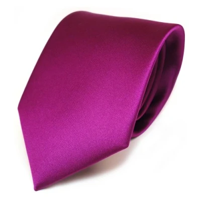 Afbeelding van TigerTie Effen satijnen designstropdas in verschillende kleuren, paars magenta