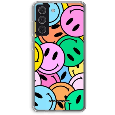 Afbeelding van Case Company® hoesje geschikt voor Samsung Galaxy S21 FE Smiley N1 Soft Cover Telefoonhoesje Bescherming aan alle Kanten en Schermrand
