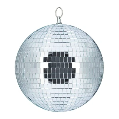 Image de Relaxdays boule disco à suspendre pour plafond, grande de miroir, décoration fête, fête thème, discothèque, Ø 20 cm, argent