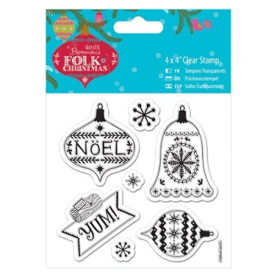 Afbeelding van [4 x 4&quot; Clear Stamp Folk Christmas Yum] 4 Yum