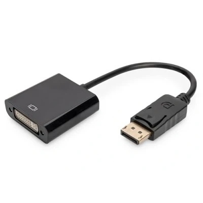 Afbeelding van Digitus AK 340409 001 S DisplayPort / DVI Adapter [1x stekker 1x bus 24+5 polig] Zwart 15.00 cm