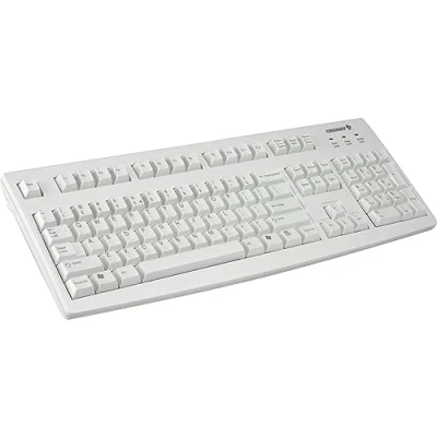 Afbeelding van CHERRY G83 6104, bekabeld toetsenbord voor industriële toepassingen, EU (QWERTY), slijtvaste toetsen, gemakkelijk te reinigen, recyclebaar, lichtgrijs