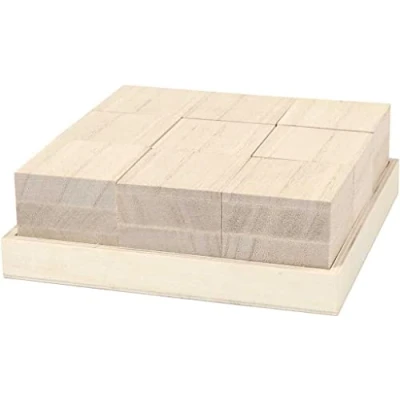 Afbeelding van Houten blokken, afm 4x4x4 cm, 9 stuks, Keizerin boom