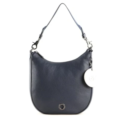 Afbeelding van MANDARINA DUCK Leren Schoudertas Mellow Leather Hobo Dress Blue Donkerblauw