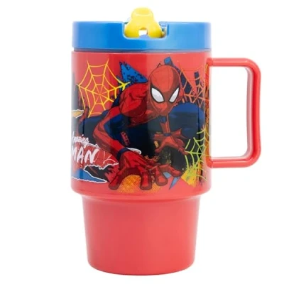 Afbeelding van Spider Man Tumbler Kind 530 ml Met Handvat &amp; Schroefdop Magnetronbestendig Flip Top Tuit BPA vrij Marvel Design